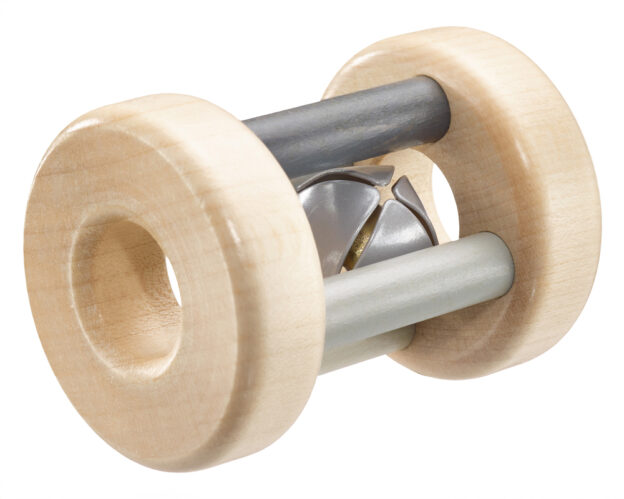 little clouds roller, a wooden grey rattle from bellybutton